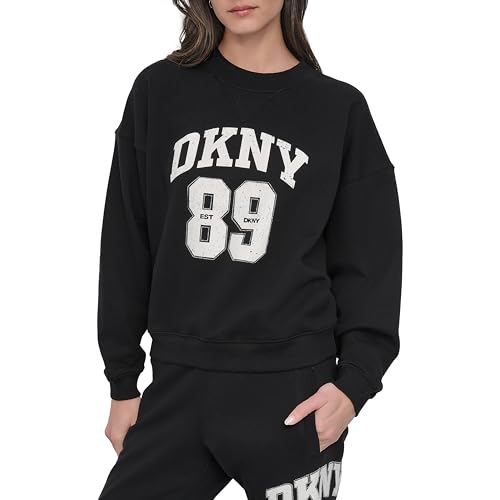 DKNY Women's Sport Pullover, Black/Eggnog, Small at Amazon Women's